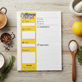 Kookpapier in groot formaat | Lege receptpagina's Notitieblok