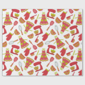 Kookpapier voor kerstkeukens met kookgerei cadeaupapier (Vlak)