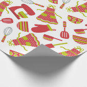 Kookpapier voor kerstkeukens met kookgerei cadeaupapier (Hoek)