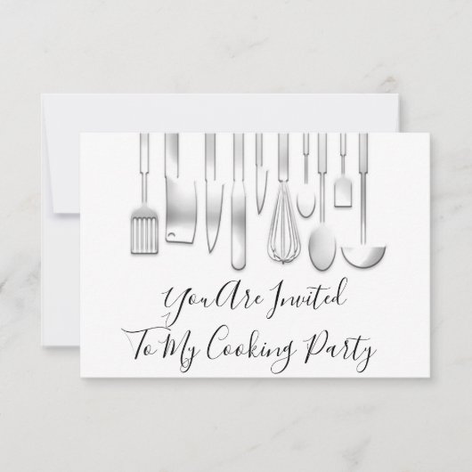 Kookpartij Chef Kitchen Restaurant White Grey Kaart (Voorkant)