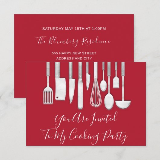 Kookpartij Keuken Witte grijze grijs Kaart (Voorkant / Achterkant)