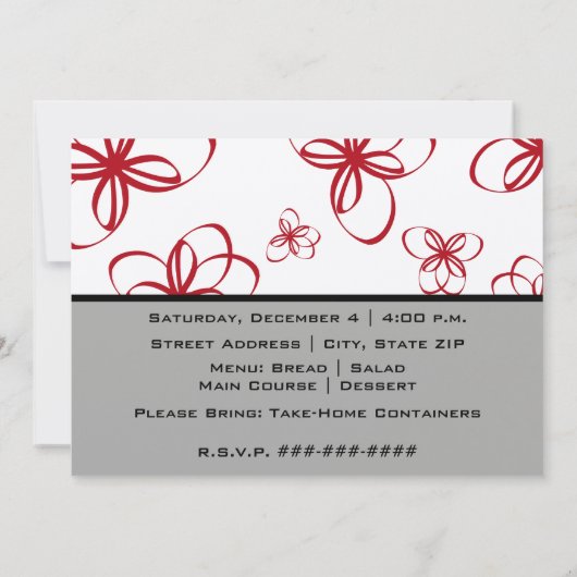 Kookpartij - Retro Stove Red Kitchen Kaart (Achterkant)