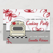 Kookpartij - Retro Stove Red Kitchen Kaart (Voorkant / Achterkant)