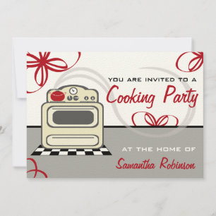 Kookpartij - Retro Stove Red Kitchen Kaart