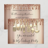 Kookpartij Tsjetsjeens keukenRoos Gold Glitter Dri Kaart (Voorkant / Achterkant)