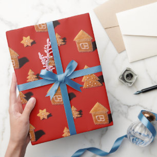 Kookpatronen in huis- en boomvorm cadeaupapier