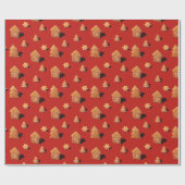 Kookpatronen in huis- en boomvorm cadeaupapier (Vlak)