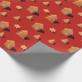 Kookpatronen in huis- en boomvorm cadeaupapier (Hoek)