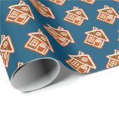 Kookpatroon kerstmis in koekjeshuis cadeaupapier (Rol Hoek)