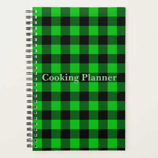 Kookplanner met groen ruitenontwerp planner (Voorkant)