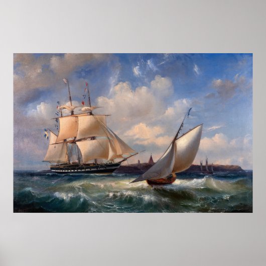 Kookplaten op een ruw Zee Poster (Voorkant)