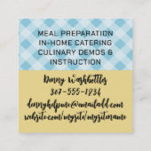 Kookpot barstende aroma's chef catering culinair vierkante visitekaartje (Achterkant)