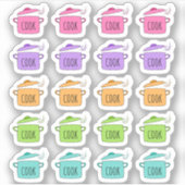 Kookpot koken en maaltijd voorbereiding Planner Sticker (Voorkant)