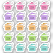 Kookpot Kook- en maaltijdvoorbereidingsplanner Sticker (Voorkant)