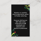 kookpotsmaakstof burst chef catering business ca . visitekaartje (Achterkant)