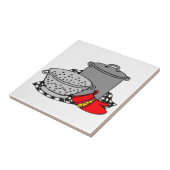 Kookpotten en strainer tegeltje (Zijkant)