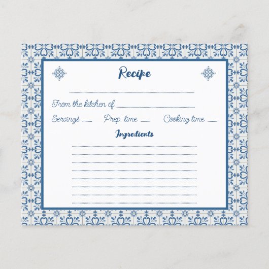 Kookreceptkaart met heilig motief tegels lijst (Voorkant)