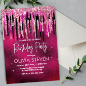 Kookroze zwarte druppels glittermonogram kaart