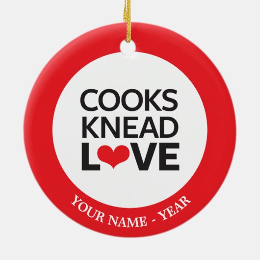Kooks Knead Love Keramisch Ornament (Achterkant)