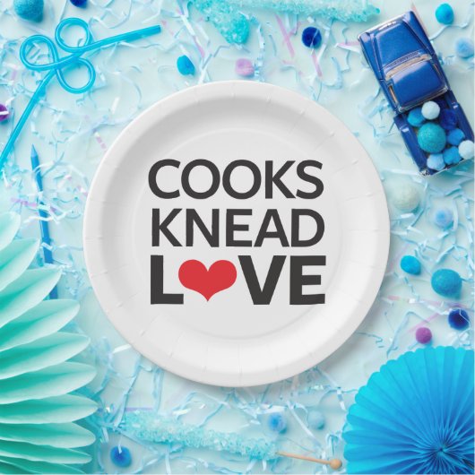 Kooks Knead Love Papieren Bordje (Feest)