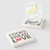 Kooks Knead Love Stenen Onderzetter (Zijkant)