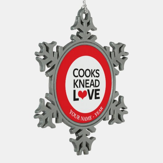 Kooks Knead Love Tin Sneeuwvlok Ornament (Links)