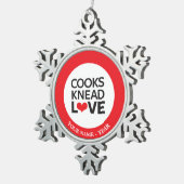 Kooks Knead Love Tin Sneeuwvlok Ornament (Rechts)
