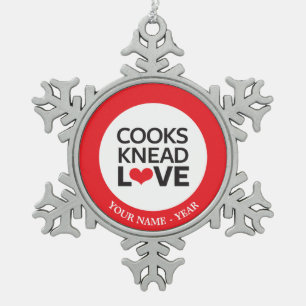 Kooks Knead Love Tin Sneeuwvlok Ornament