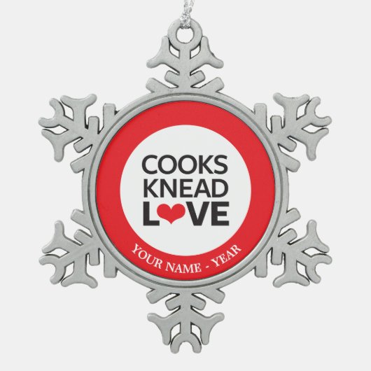 Kooks Knead Love Tin Sneeuwvlok Ornament (Voorkant)