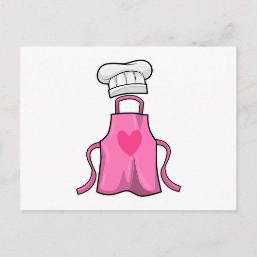 Kookschort en kookmuts met Hart Briefkaart (Voorkant)