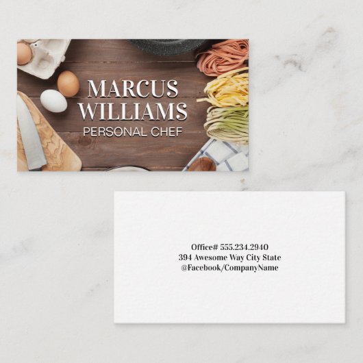 Kookstation | Pasta's | Bestek Visitekaartje (Voorkant / Achterkant)