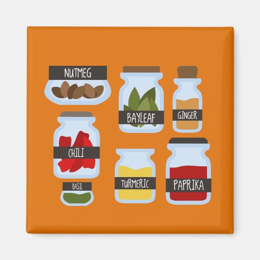 Kookstijl met kleurrijke kruiden magneet (Voorkant)