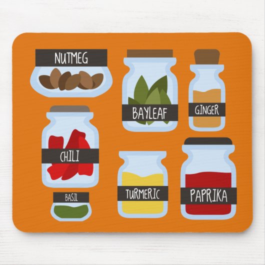 Kookstijl met kleurrijke kruiden muismat (Voorkant)