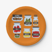 Kookstijl met kleurrijke kruiden papieren bordje (Voorkant)