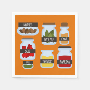 Kookstijl met kleurrijke kruiden servet