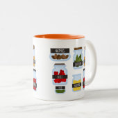 Kookstijl met kleurrijke kruiden tweekleurige koffiemok (Voorkant rechts)