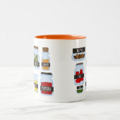 Kookstijl met kleurrijke kruiden tweekleurige koffiemok (Center)