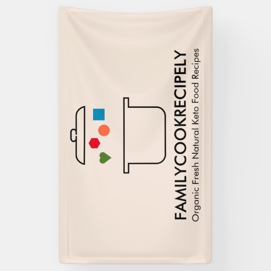 Kookt pot geometrisch voedsel in keto spandoek (Verticaal)