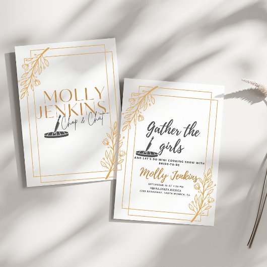 Kookthema Bachelorette feestuitnodiging Kaart