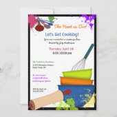 Kookuitnodiging voor kleurrijke plash kaart (Voorkant)