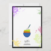 Kookuitnodiging voor kleurrijke plash kaart (Achterkant)