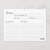 Kookverjaardag Recipe-kaart bakpartij Keuken Briefkaart (Achterkant)