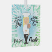 Kookvrouw met afstuderen blond haar glas ornament (Voorkant Rechts)