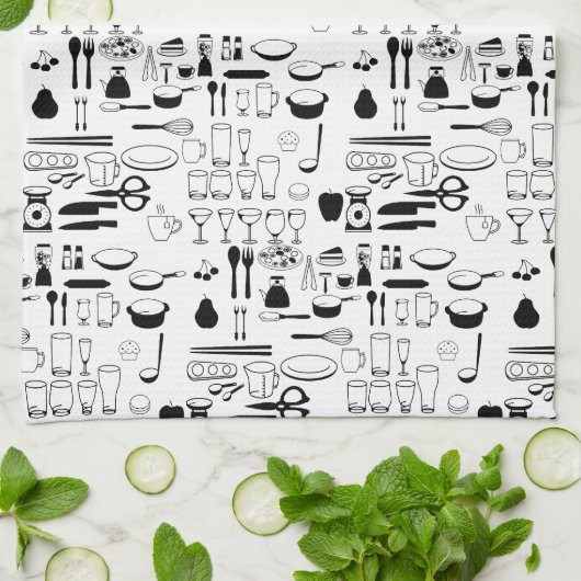 Kookware Black White Theedoek (Gevouwen)