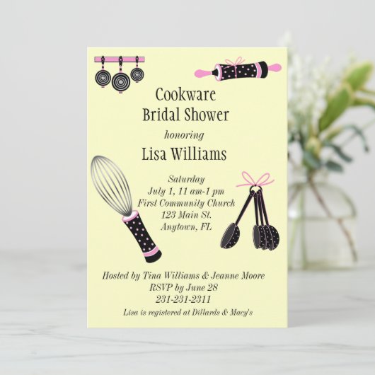 Kookware Bridal Shower Invitation Kaart (Staand voorkant)