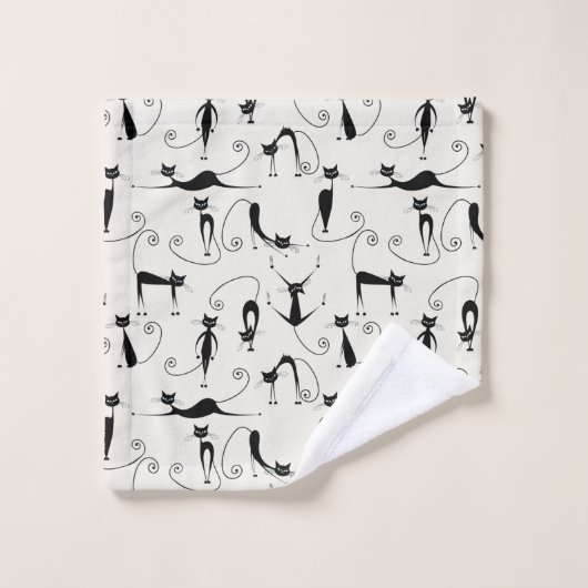 Kooky Black Cats Bad Handdoek (Wasdoekje)