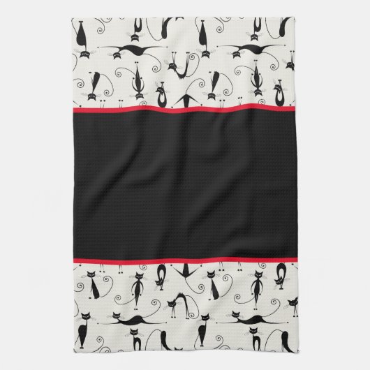 Kooky Black Cats Theedoek (Verticaal)