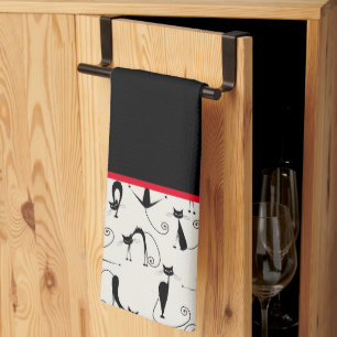 Kooky Black Cats Theedoek