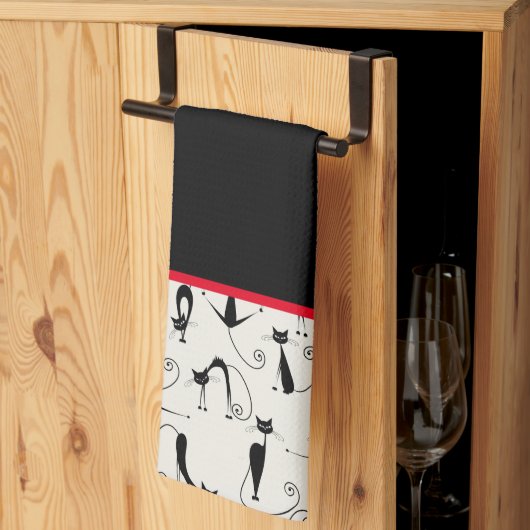 Kooky Black Cats Theedoek (Derde Gevouwen)