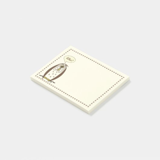 Kooky Cartoon Owl Heart Lijst Post-it® Notes (Schuin)